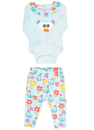 Galinha Pintadinha - Conjunto Body Ribana Calça MoletinhoAzul - GALINHA PINTADINHA