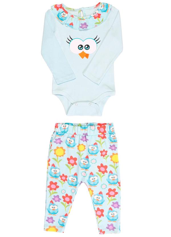 Galinha Pintadinha - Conjunto Body Ribana Calça MoletinhoAzul