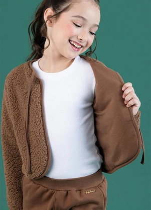 Soft Bonni - Conjunto Bolero e Calça Infantil Conhaque - SOFT BONNI