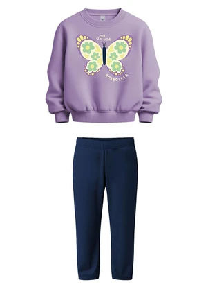 Malwee Kids - Conjunto Borboleta em Moletom Lavanda - MALWEE KIDS