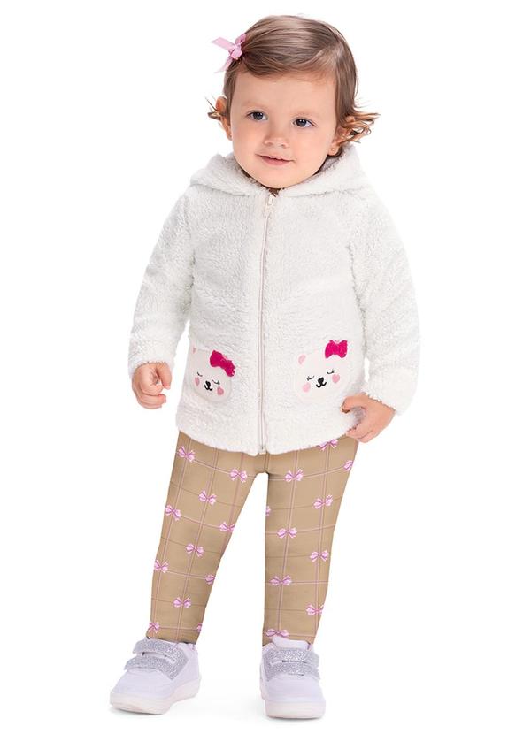 Alenice - Conjunto Bordado Ursinhos Menina Branco