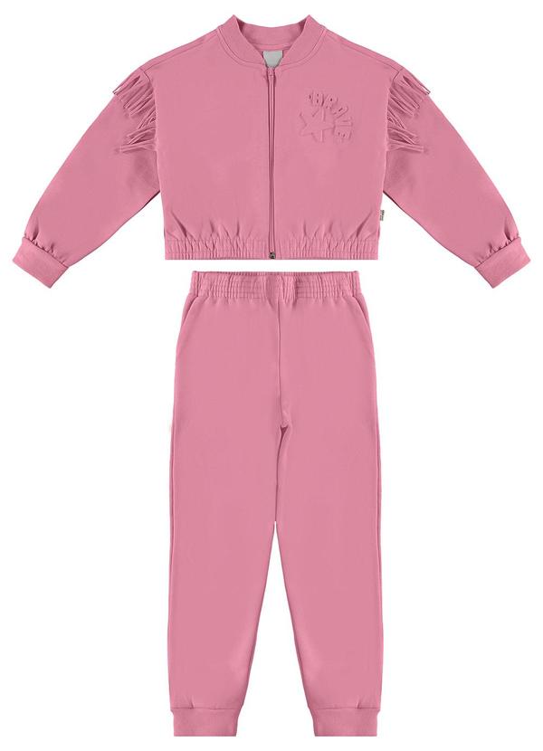Malwee Kids - Conjunto Brave em Moletom Rosa