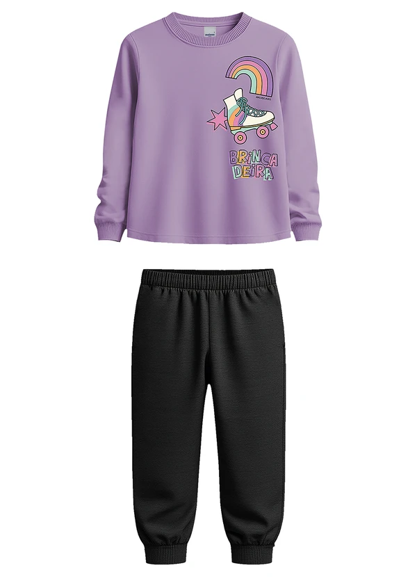 Malwee Kids - Conjunto Brincadeira em Moletom Lavanda