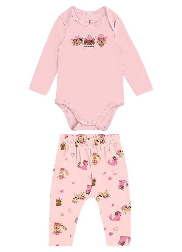 Malwee Kids - Conjunto Cachorrinhas Country Rosa