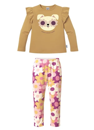 Malwee Kids - Conjunto Cachorrinho Floral Amarelo Pastel - MALWEE KIDS