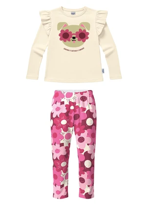 Malwee Kids - Conjunto Cachorrinho Floral Bege - MALWEE KIDS