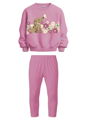 Malwee Kids - Conjunto Cachorro e Flores Rosê - MALWEE KIDS