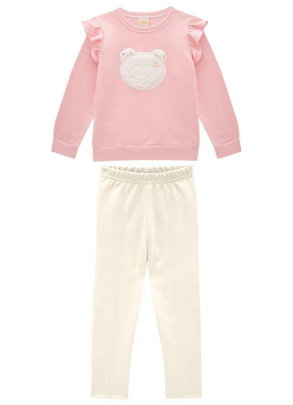 Milli e Nina - Conjunto Camisa Tricoline e Salopete Rosa