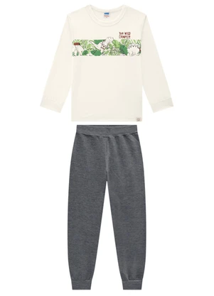 Marlan - Conjunto Camiseta e Calça em Moletinho Bege - MARLAN