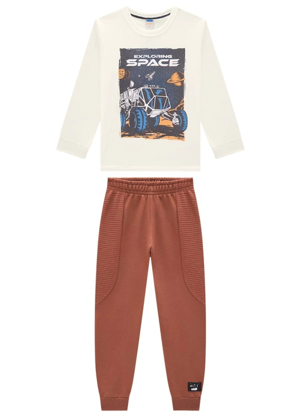 Marlan - Conjunto Camiseta e Calça em Moletinho Bege 2