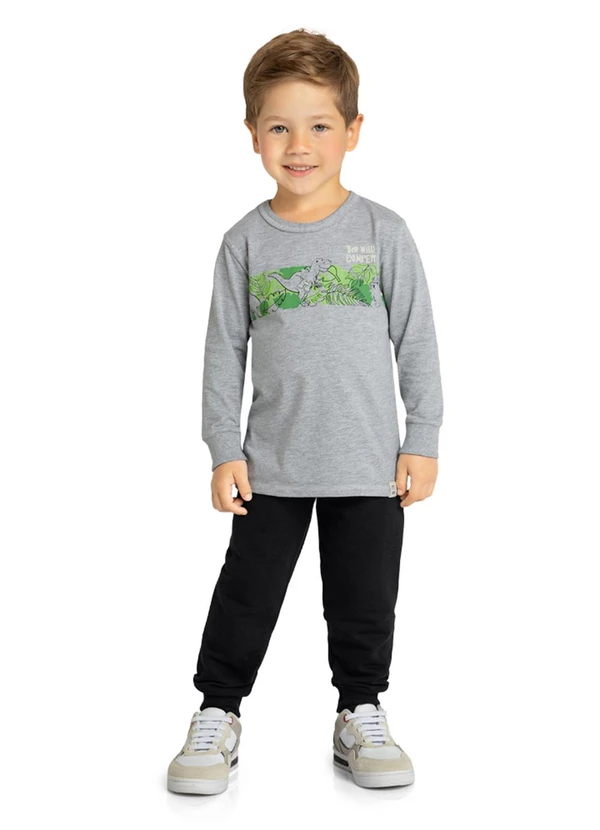 Marlan - Conjunto Camiseta e Calça em Moletinho Cinza 1