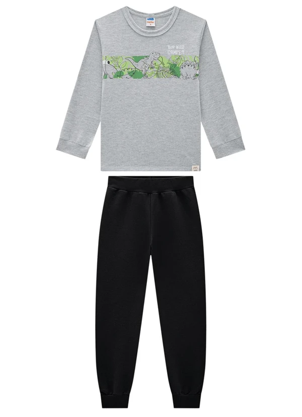 Marlan - Conjunto Camiseta e Calça em Moletinho Cinza 2