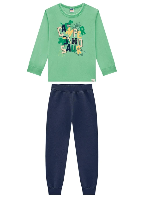 Marlan - Conjunto Camiseta e Calça em Moletinho Verde