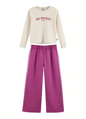 Malwee Kids - Conjunto Canelado Be Sweet Bege - MALWEE KIDS