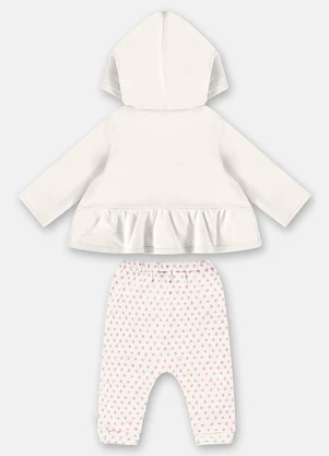 Up Baby - Conjunto Cardigan e Calça Bebê Bege - UP BABY