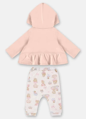Up Baby - Conjunto Cardigan e Calça Bebê Rosa - UP BABY