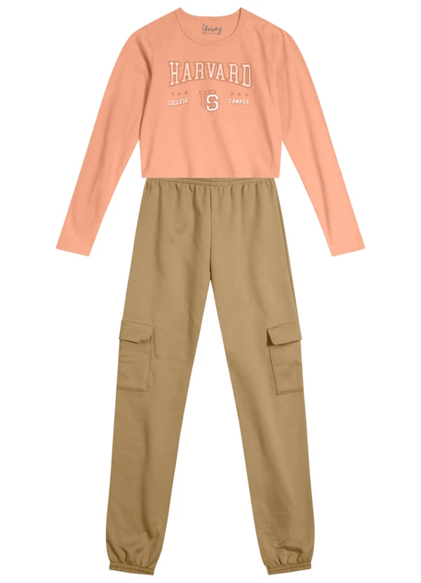 Young Class - Conjunto Cargo Teen Menina Laranja