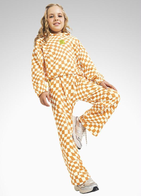 Playground - Conjunto Casaco Cropped e Calça Laranja