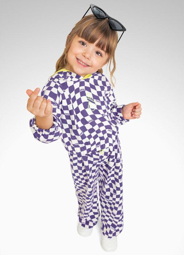 Playground - Conjunto Casaco Cropped e Calca Roxo