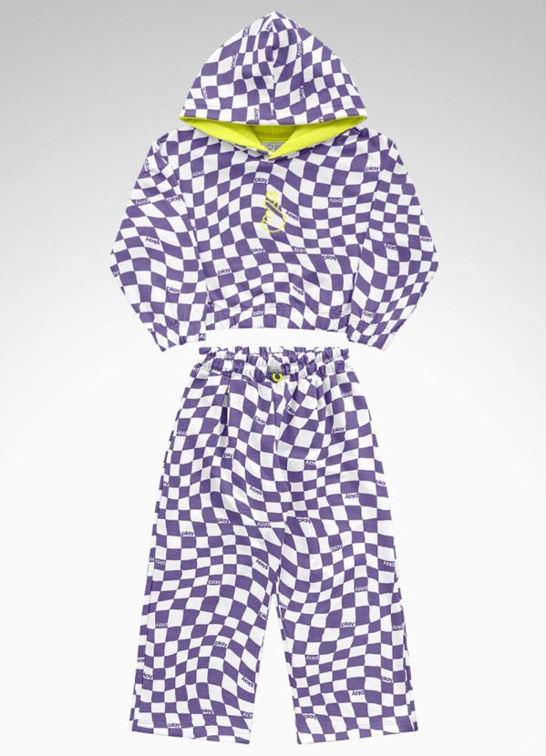 Playground - Conjunto Casaco Cropped e Calca Roxo 3