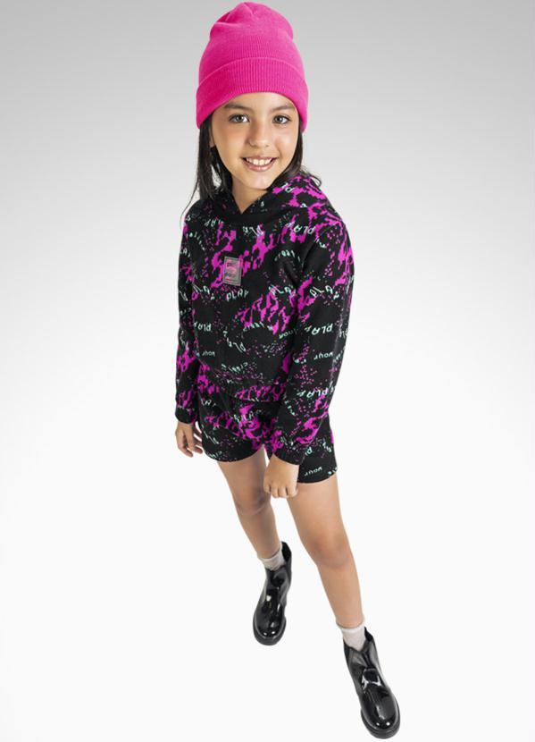 Playground - Conjunto Casaco Cropped e Short Rosa