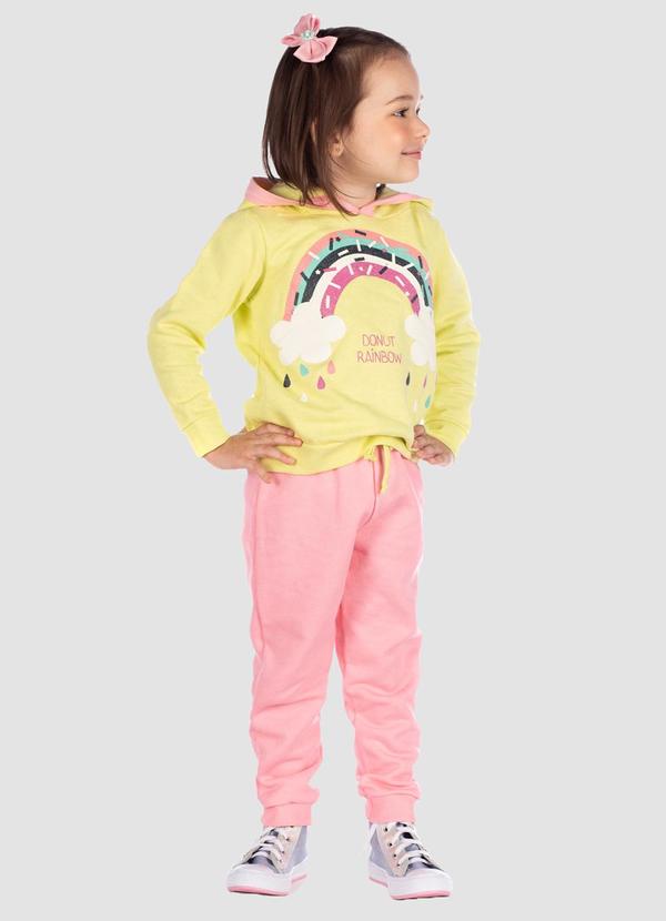 Turminha - Conjunto Casaco e Calça Amarração Menina Amarelo