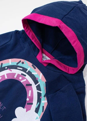 Turminha - Conjunto Casaco e Calça Amarração Menina Azul - TURMINHA