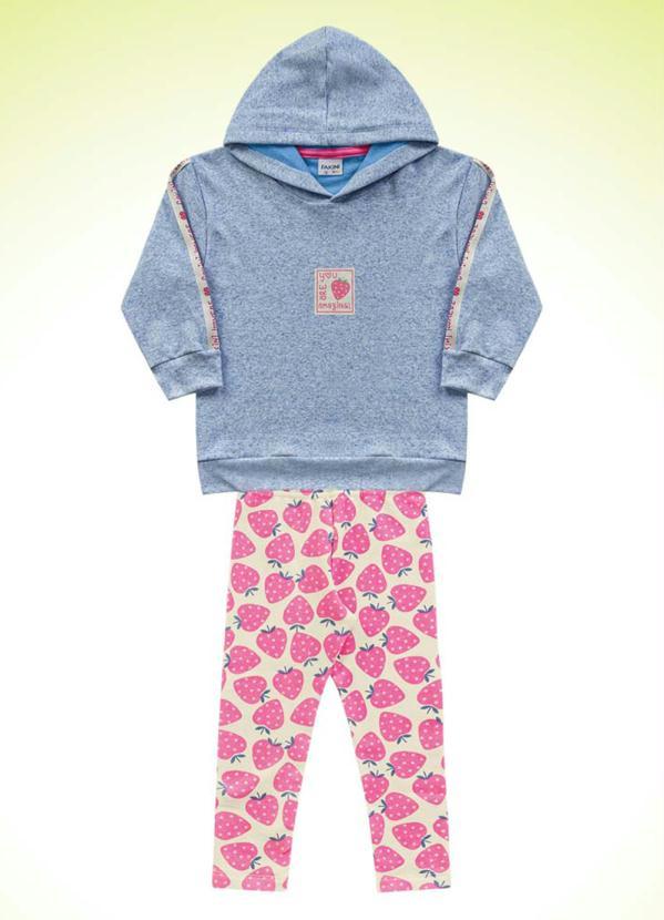 Fakini Kids - Conjunto Casaco e Legging Azul