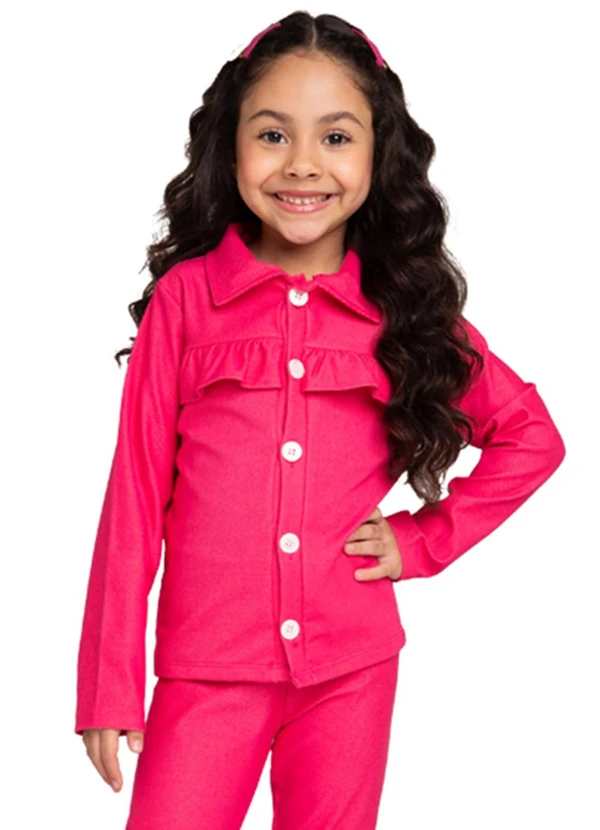 Marlan - Conjunto Casaco e Legging Jeans Rosa 2