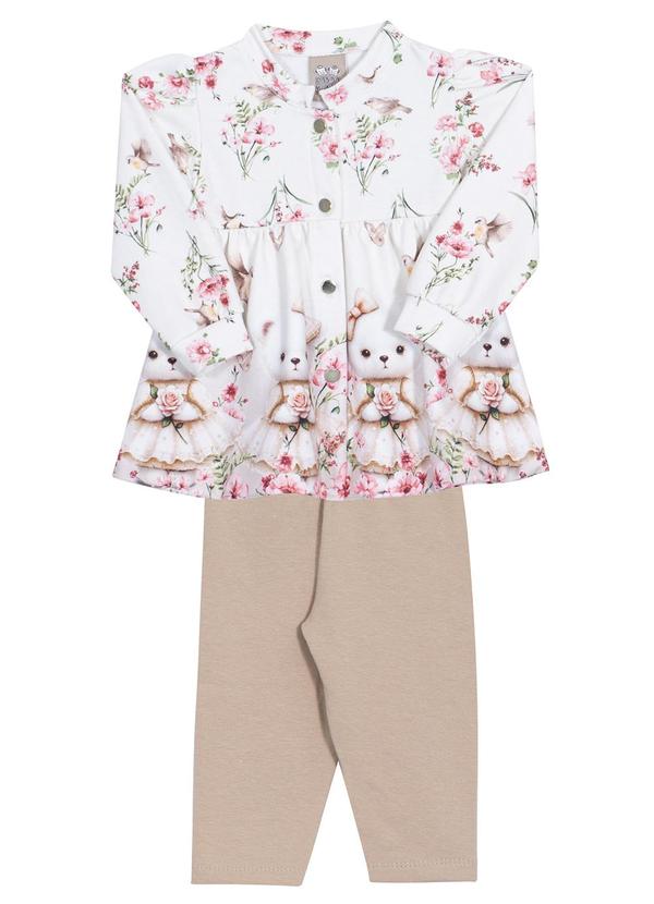 Randa Mundu - Conjunto Casaco/Legging Molecotton Branco