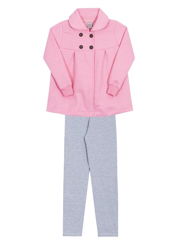 Randa Mundu - Conjunto Casaco Mat/Legging Molecotton Rosa