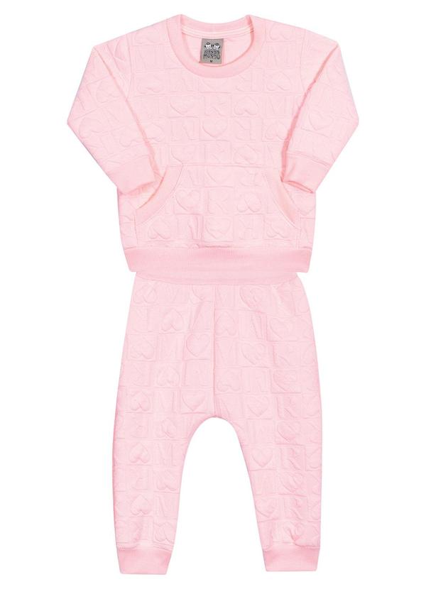 Randa Mundu - Conjunto Casaco Matelassê/Calça Matelassê Rosa
