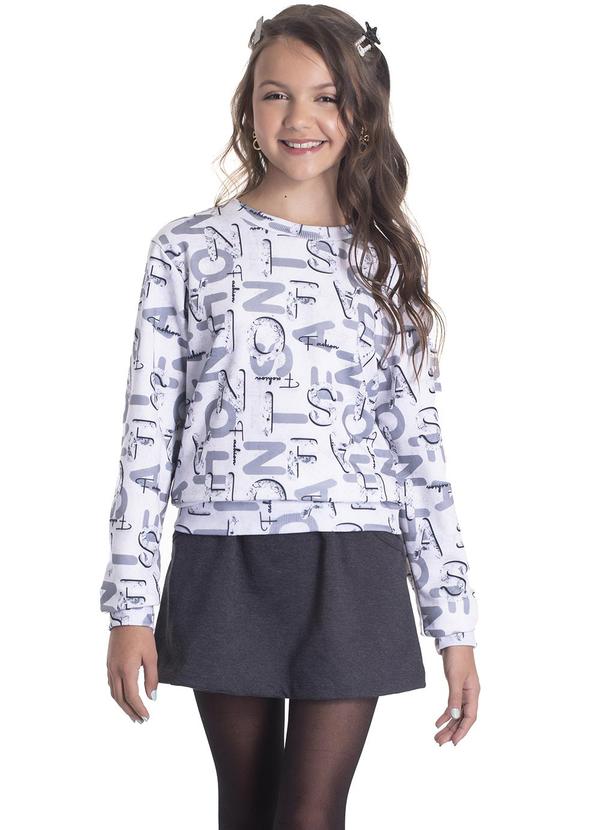 Randa Mundu - Conjunto Casaco Moli/Shorts Saia Mole Cinza