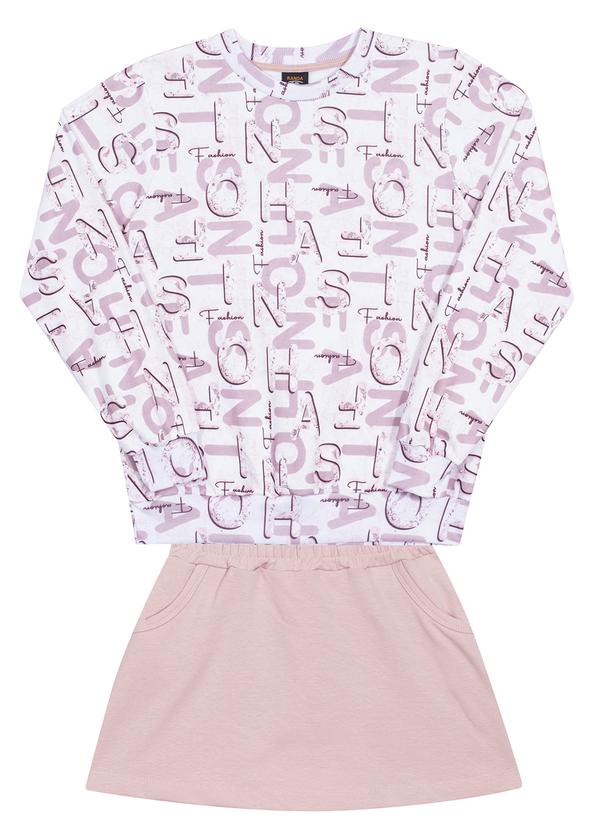 Randa Mundu - Conjunto Casaco Molicotton/Shorts Saia Mole Rosa