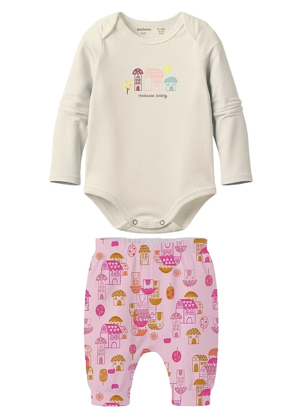 Malwee Kids - Conjunto Clochard Casinhas Off White 2