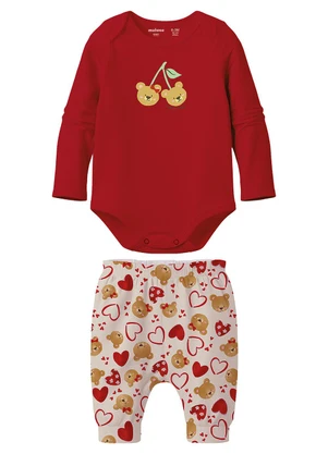 Malwee Kids - Conjunto Clochard Cerejas de Ursinhos Vermelho - MALWEE KIDS