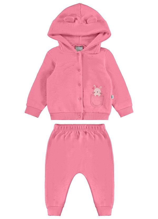 Malwee Kids - Conjunto Coelhinho em Botonê Rosa