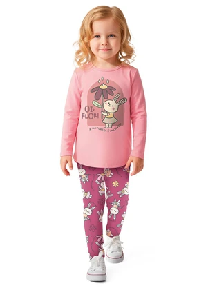 Malwee Kids - Conjunto Coelhinho em Malha Rosa Claro - MALWEE KIDS