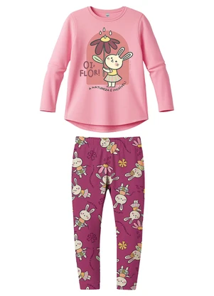Malwee Kids - Conjunto Coelhinho em Malha Rosa Claro - MALWEE KIDS
