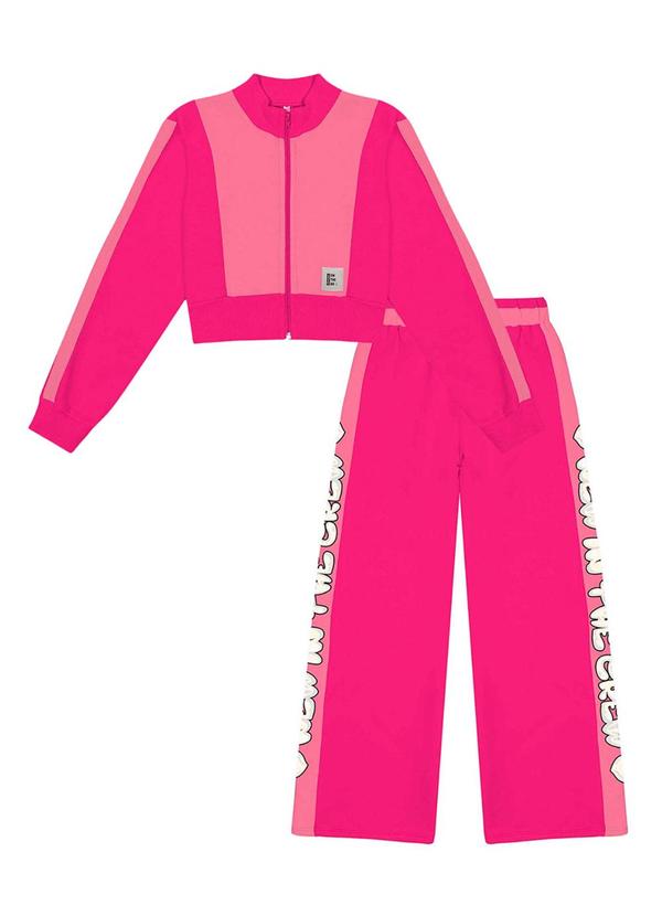 Abrange - Conjunto Color Block Jaqueta e Calça Rosa 1