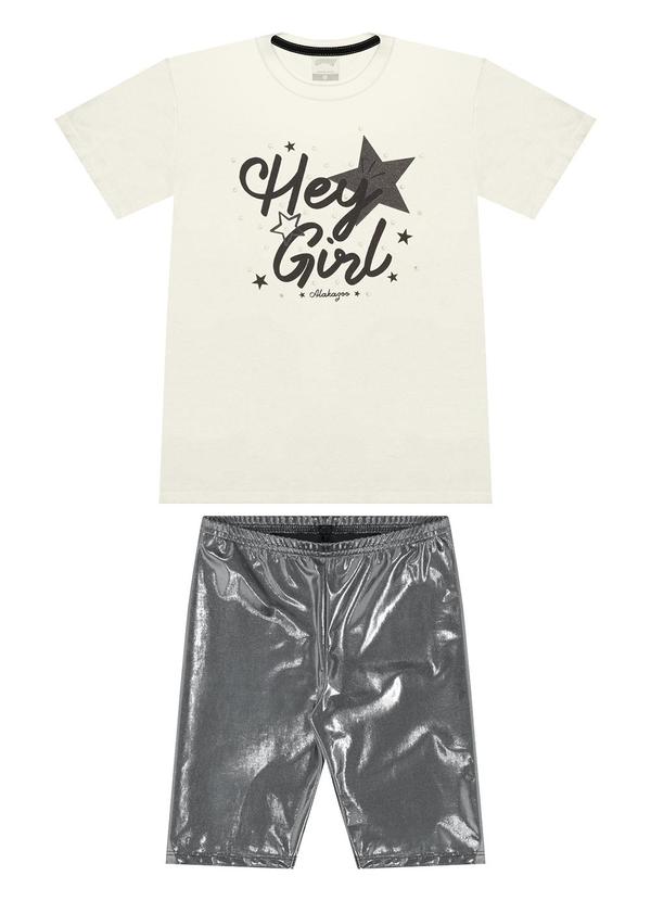 Alakazoo - Conjunto com Bermuda e Camiseta Estampada Cinza 2