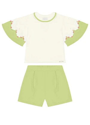 Alakazoo - Conjunto com Blusa de Manga Curta e Shorts Verde - ALAKAZOO