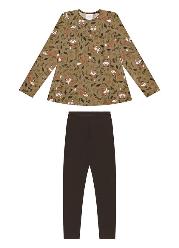 Alakazoo - Conjunto com Blusa e Calça Legging Bege