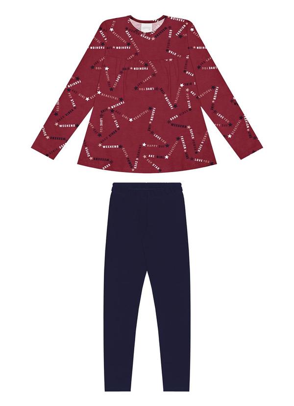 Alakazoo - Conjunto com Blusa e Calça Legging Vermelho 2