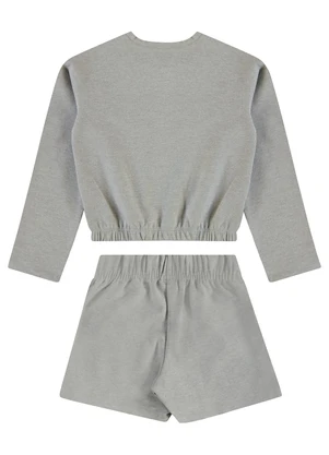 Guloseima - Conjunto com Blusa e Short-Saia Cinza - GULOSEIMA