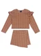Guloseima - Conjunto com Blusa e Short-Saia Marrom - variação: Marrom