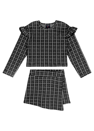 Guloseima - Conjunto com Blusa e Short-Saia Preto - GULOSEIMA