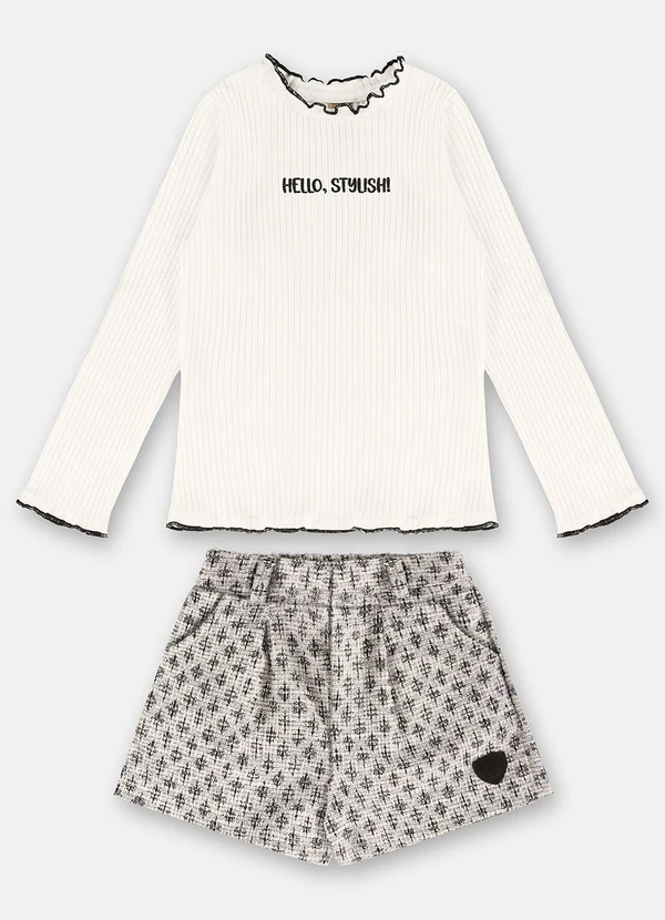 Up Baby - Conjunto com Blusa e Shorts Bege 2