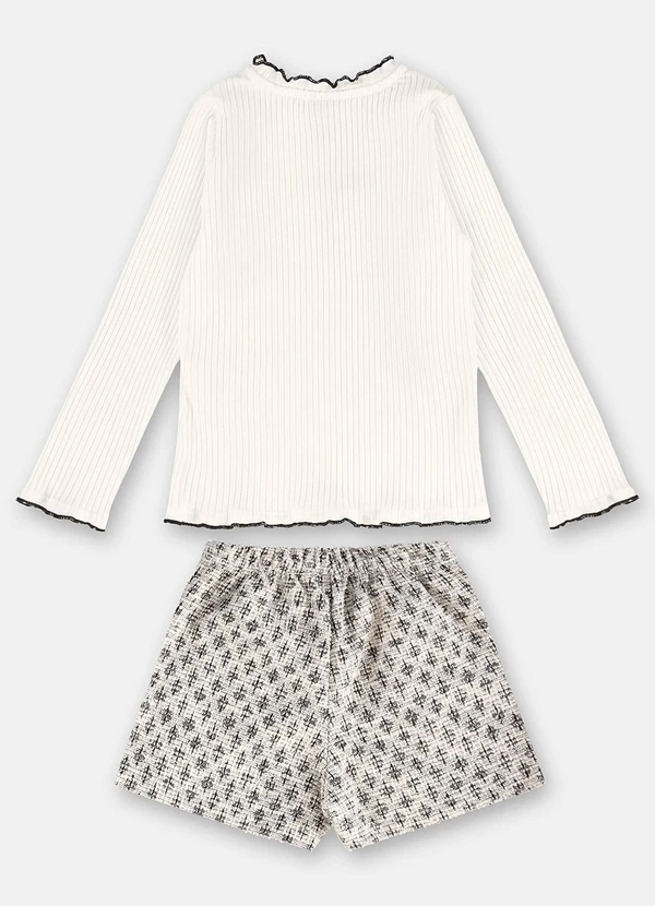 Up Baby - Conjunto com Blusa e Shorts Bege 3