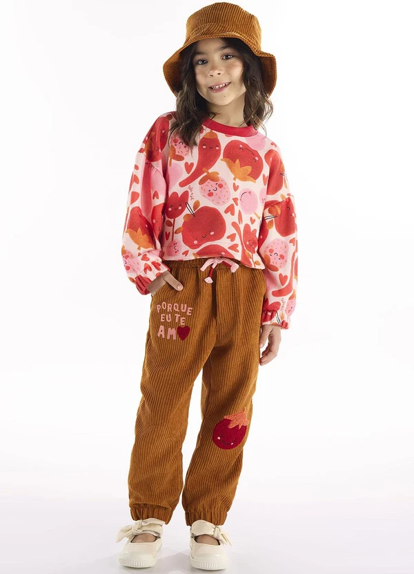 Três e Já - Conjunto com Blusão e Calça Bege